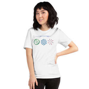 Female model wearing the beach Day #3 T-Shirt in White from the front.